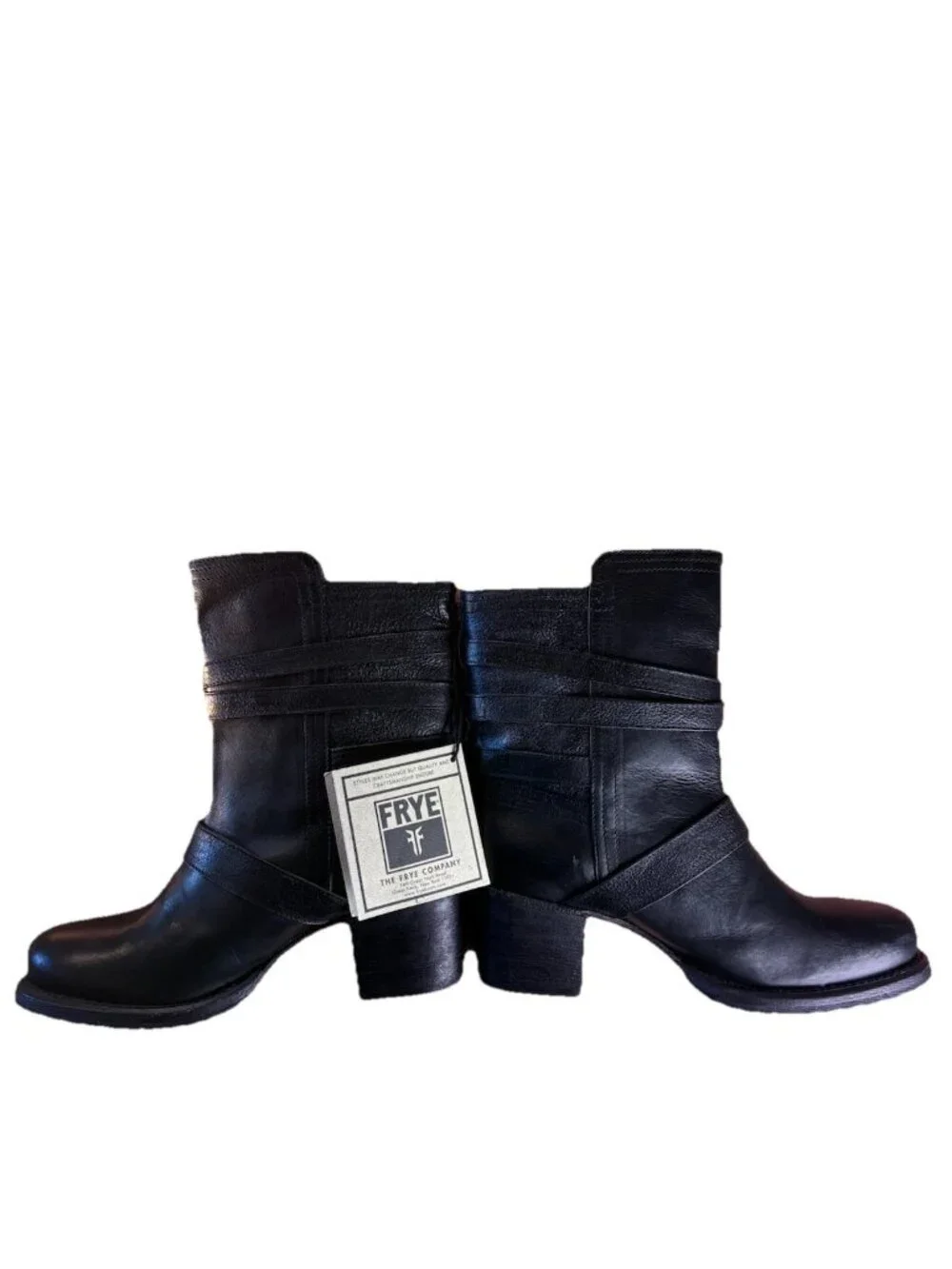 NWT Fry 76520 Vira Strap Moto Ankle Boots Black Leather Women’s 8.5 B MSRP